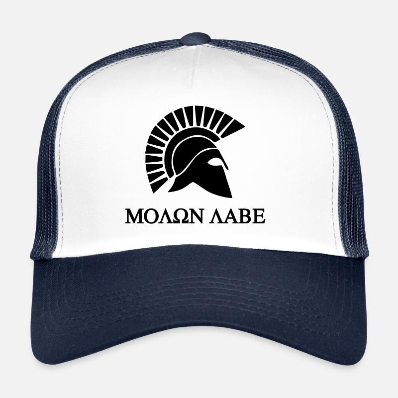 Molon Labe Sparta Helm Spartaner Spartacus - Trucker Cap - Weiß/Navy