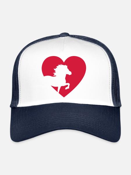 Cheval islandais - Casquette trucker  - blanc/marine - Devant