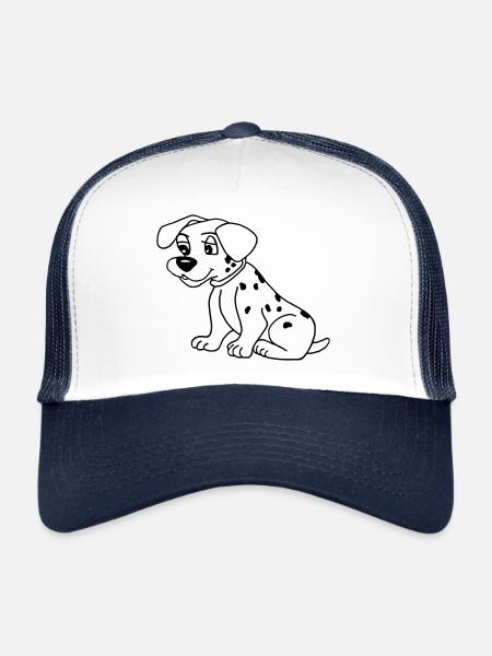 Funny Dalmatian 003 vector - Trucker Cap - white/navy - Front