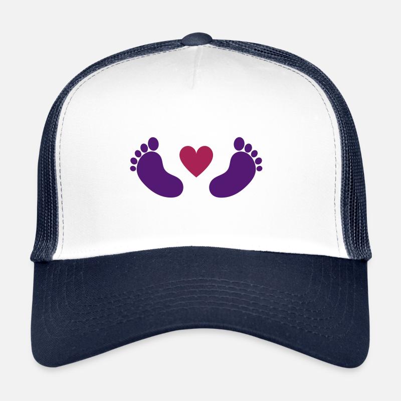 Babyfüße - Trucker Cap - Weiß/Navy