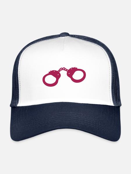 bracelet menotte 1 - Casquette trucker  - blanc/marine - Devant