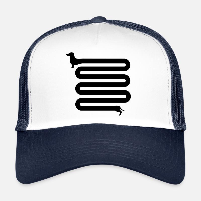 Dackel - Trucker Cap - Weiß/Navy