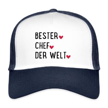 Bester Chef - Trucker Cap - Weiß/Navy - Vorne