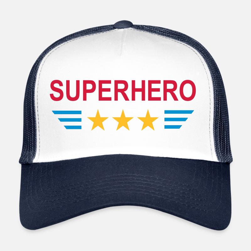 ★ Designfarben änderbar ★ Superhero (Drei Sterne) Trucker Cap