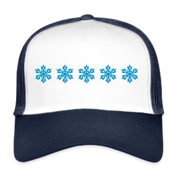 Snowflake, winter snow ice crystal flake - Trucker Cap - white/navy - Front
