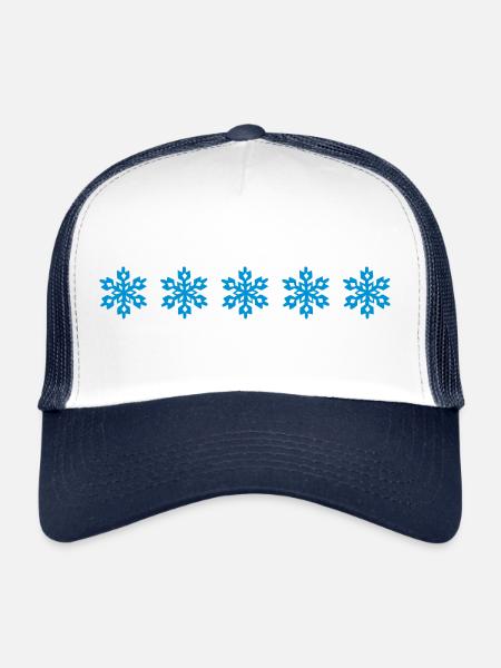 Snowflake, winter snow ice crystal flake - Trucker Cap - white/navy - Front