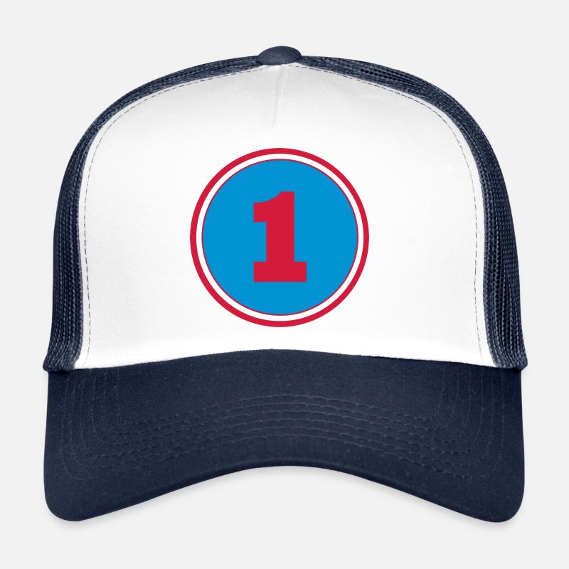 ***** 1 ***** - Casquette trucker  - blanc/marine