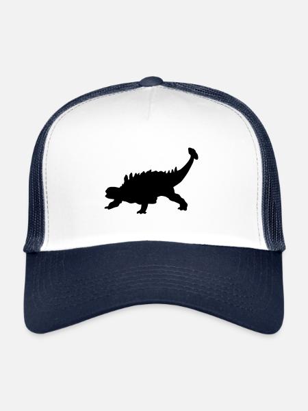 Ankylosaurus silhouette de dinosaure - Casquette trucker  - blanc/marine - Devant