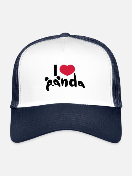 I love panda - Trucker Cap - white/navy - Front