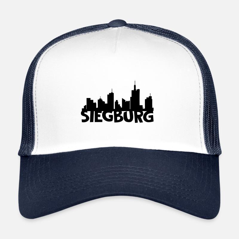 Siegburg Skyline - Trucker Cap - Weiß/Navy
