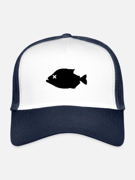 Piranha Poisson - Casquette trucker  - blanc/marine - Devant