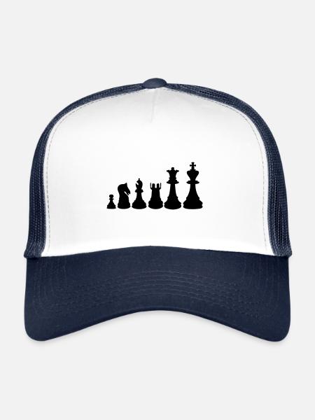 chess piece game king queen tricks cavali - Trucker Cap - white/navy - Front