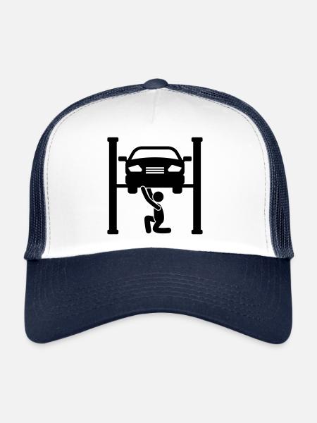 Car Car Werstatt Symbol Mechanic - Trucker Cap - white/navy - Front