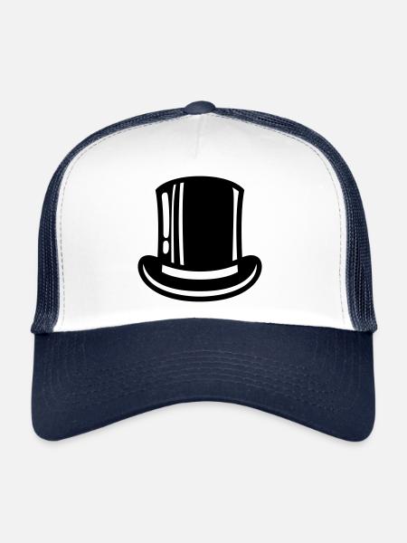 Bräutigam Zylinder - Trucker Cap - Weiß/Navy - Vorne