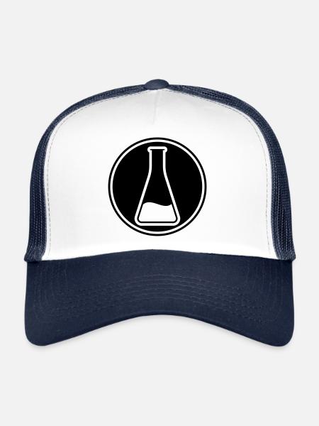 Icône de tube à essai - Casquette trucker  - blanc/marine - Devant