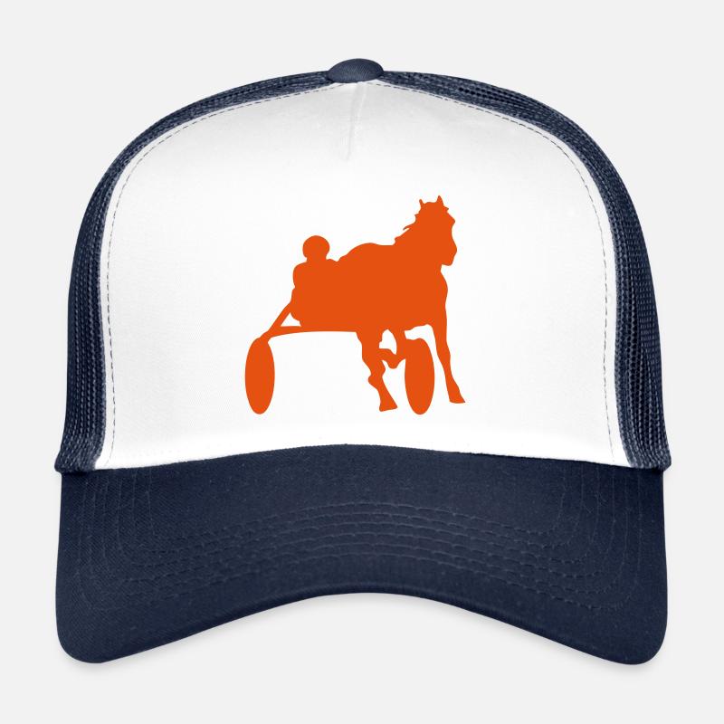 cheval course hippique - Casquette trucker  - blanc/marine