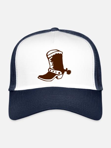 western cowboy boot 1 - Trucker Cap - white/navy - Front