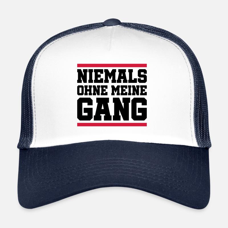 Niemals Ohne Meine Gang - Trucker Cap - Weiß/Navy