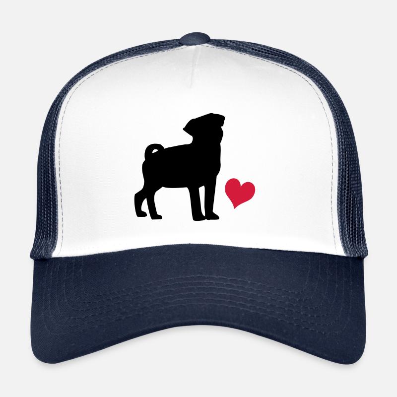 Mops - Trucker Cap - Weiß/Navy