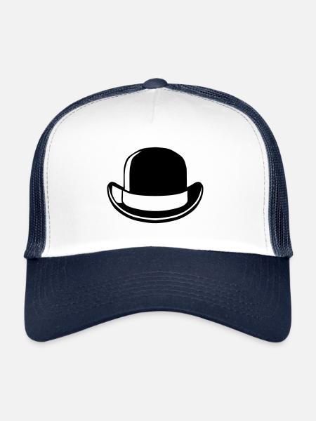 chapeau melon 16 2 - Casquette trucker  - blanc/marine - Devant