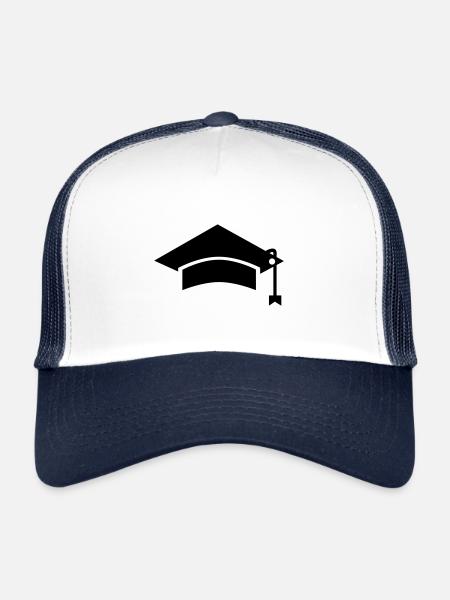 Doktorhut, docteur, graduation, graduation - Casquette trucker  - blanc/marine - Devant
