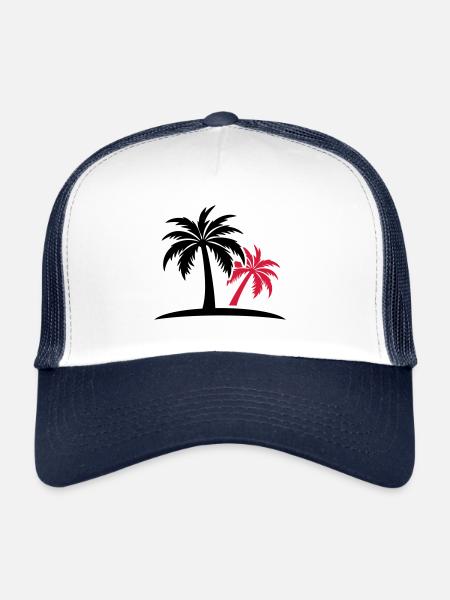Île Palm - Casquette trucker  - blanc/marine - Devant