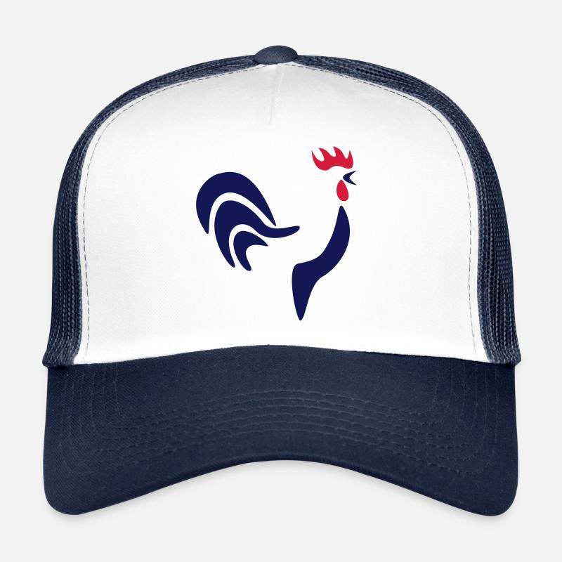 Frankreich Hahn - Trucker Cap - Weiß/Navy