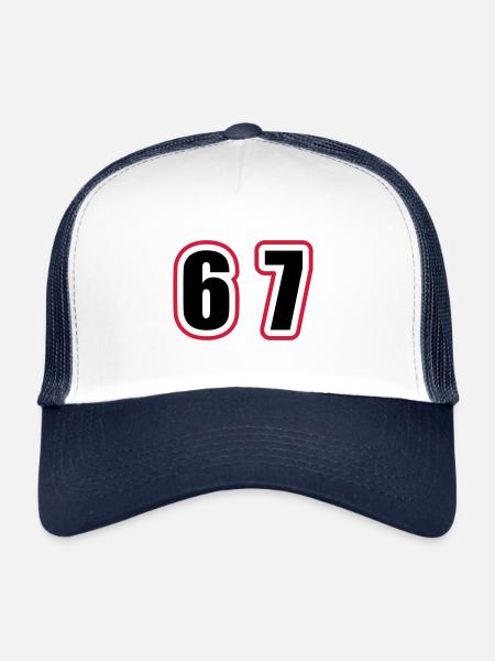 67 Number College - Trucker Cap - white/navy - Front