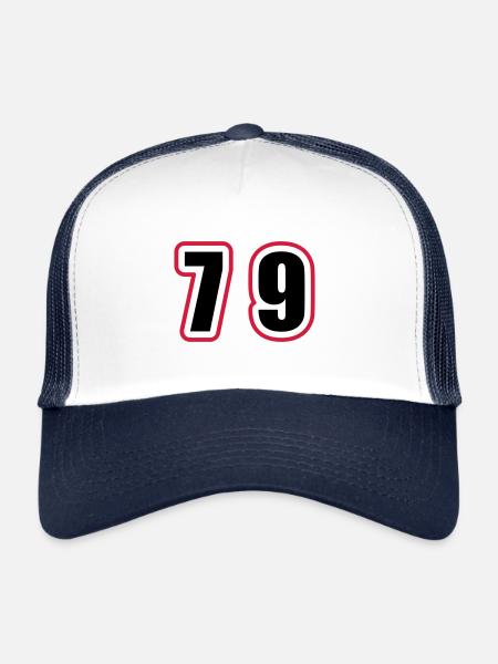 79 Number College - Trucker Cap - white/navy - Front