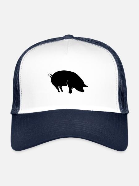 Animal porcin - Casquette trucker  - blanc/marine - Devant