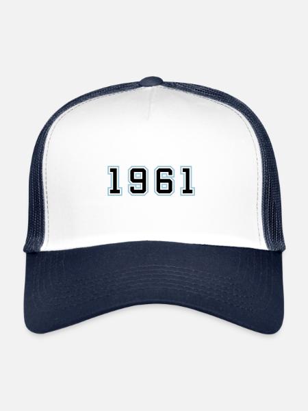 1961 Year Birthday - Trucker Cap - white/navy - Front