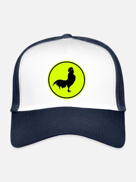 Rooster animal silhouette - Trucker Cap - white/navy - Front