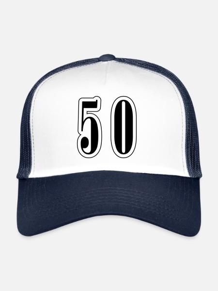 50 Number symbol - Trucker Cap - white/navy - Front