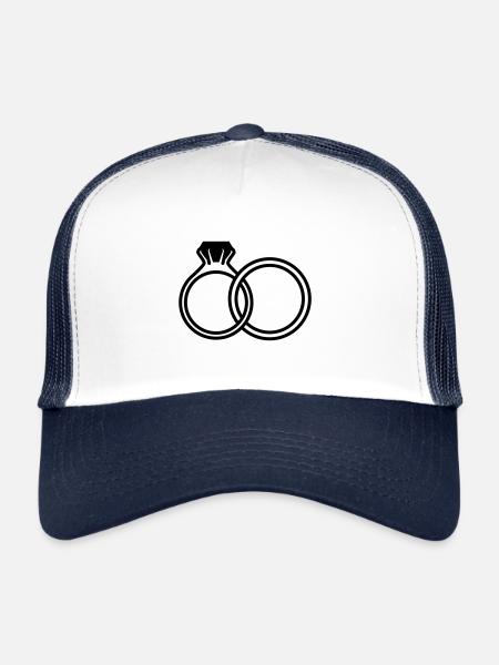 Symbole des alliances - Casquette trucker  - blanc/marine - Devant