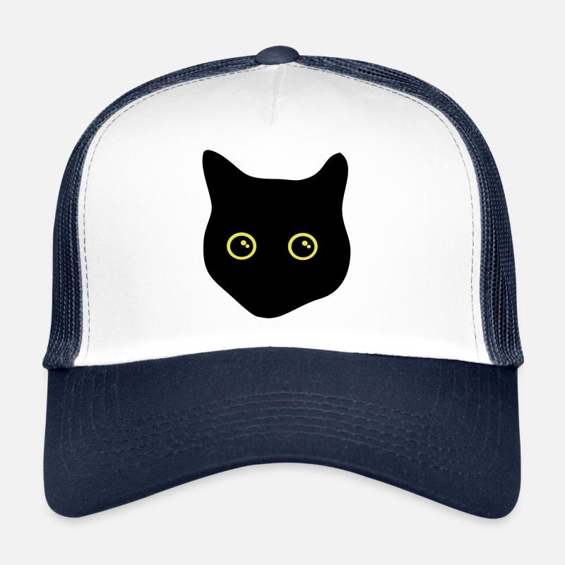 Katze, schwarze katze, katzenkopf Trucker Cap