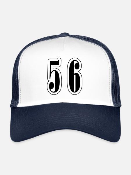 56 Symbole numérique - Casquette trucker  - blanc/marine - Devant