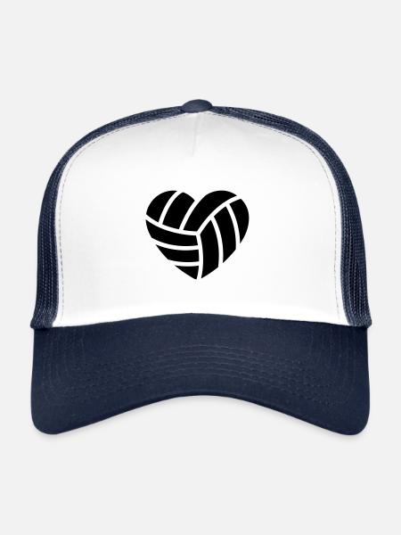Cœur de volleyball - Casquette trucker  - blanc/marine - Devant