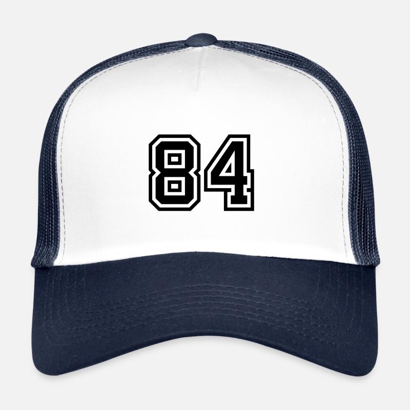 84 Zahl Symbol - Trucker Cap - Weiß/Navy