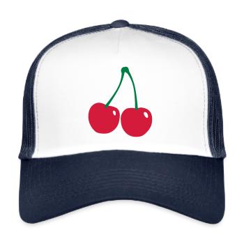 Kirschen - Trucker Cap - Weiß/Navy - Vorne