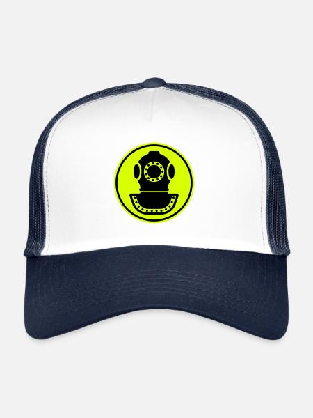 casque de plongée en apnée - Casquette trucker  - blanc/marine - Devant