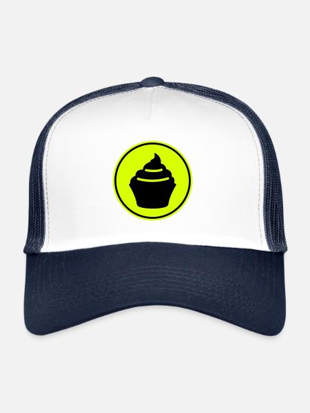 Icône Muffin Silhouette - Casquette trucker  - blanc/marine - Devant