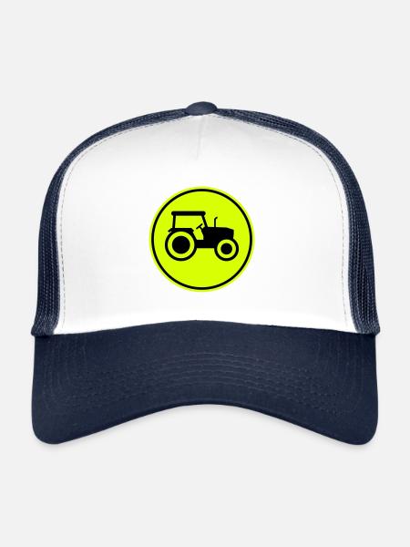 Tractor icon silhouette - Trucker Cap - white/navy - Front