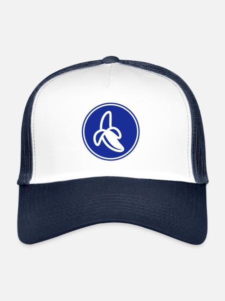 Icône banane - Casquette trucker  - blanc/marine - Devant