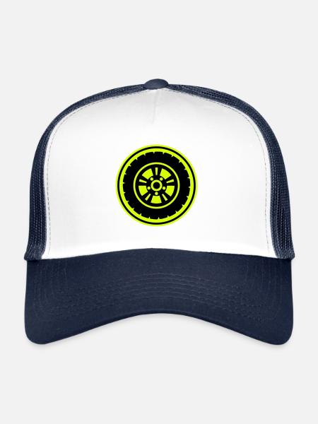 Réglage des pneus - Casquette trucker  - blanc/marine - Devant