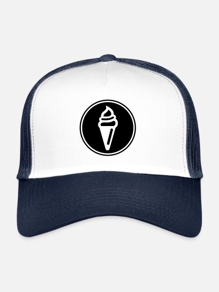 Icône d’icône de glace - Casquette trucker  - blanc/marine - Devant