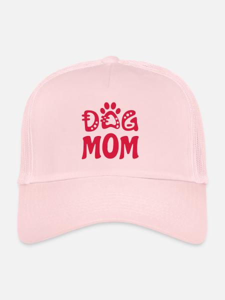 Maman chien - Casquette trucker  - rose pâle - Devant