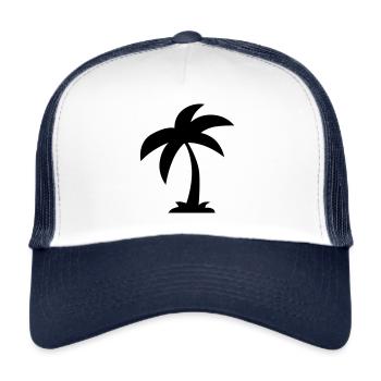 Silhouette einer Palme - Trucker Cap - Weiß/Navy - Vorne