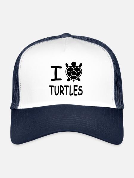 I Love Turtles - Trucker Cap - white/navy - Front