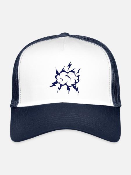 cloud lightning cloudy lightning 304 - Trucker Cap - white/navy - Front