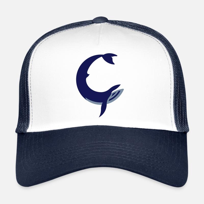 Logo de la baleine - Casquette trucker  - blanc/marine